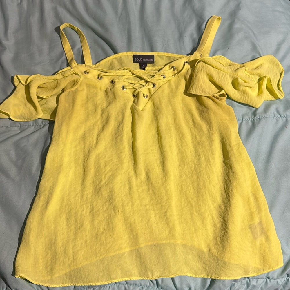 Bold Elements Yellow off shoulder blouse Size M